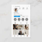 InstagramライトテーマQRコード7フォトソーシャルメディア 名刺 (裏面)