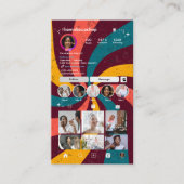 InstagramレトロヴィンテージレイQRコードソーシャルメディア 名刺 (正面)