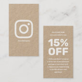 Instagramロイヤリティモダンソーシャルメディアブラウンクラフト ロイヤリティカード (正面/裏面)