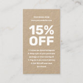 Instagramロイヤリティモダンソーシャルメディアブラウンクラフト ロイヤリティカード (裏面)