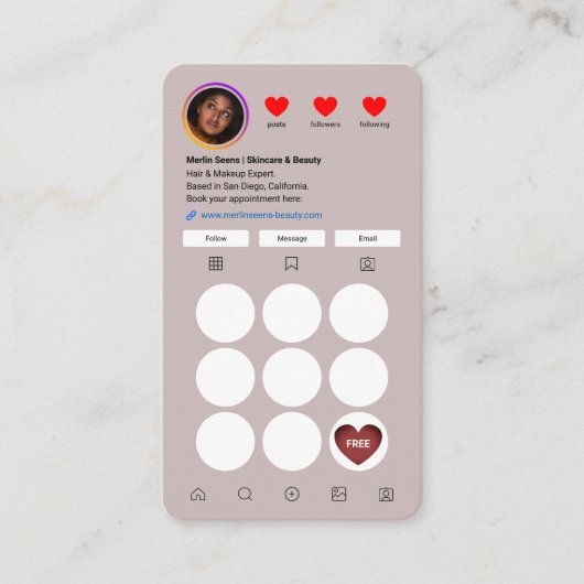 Instagramロイヤリティ名刺l IG 名刺 (正面)