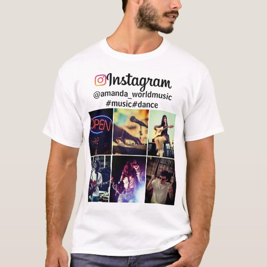 Instagramロゴの写真 Tシャツ (正面)