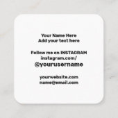 Instagramロゴソーシャルメディアの白黒のプロモーション コーリングカード (裏面)