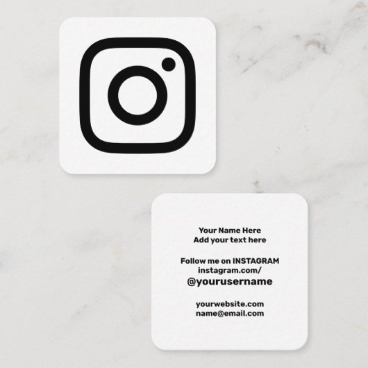 Instagramロゴソーシャルメディアの白黒のプロモーション コーリングカード (正面/裏面)
