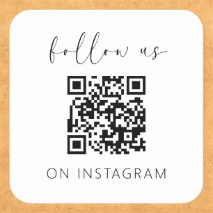 Instagram上のミニマル後を追スQRコード スクエアシール