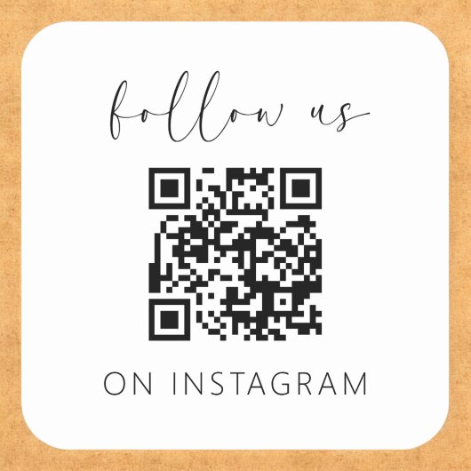 Instagram上のミニマル後を追スQRコード スクエアシール