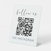 Instagram上のミニマル後を追スQRコード 台座サイン (正面)