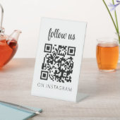 Instagram上のミニマル後を追スQRコード 台座サイン (インサイチュ)