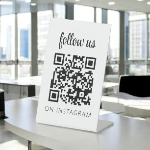 Instagram上のミニマル後を追スQRコード 台座サイン