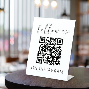 Instagram上のミニマル後を追スQRコード 台座サイン