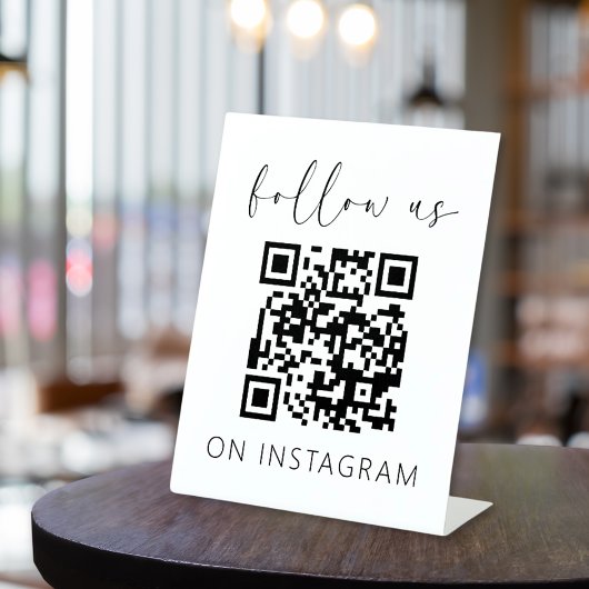 Instagram上のミニマル後を追スQRコード 台座サイン