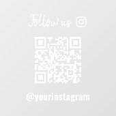 Instagram上のミニマル後を追リストホワイトQRコード ウィンドウサイン (シート)