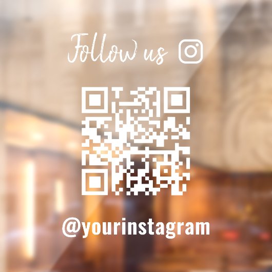 Instagram上のミニマル後を追リストホワイトQRコード ウィンドウサイン (シート2)
