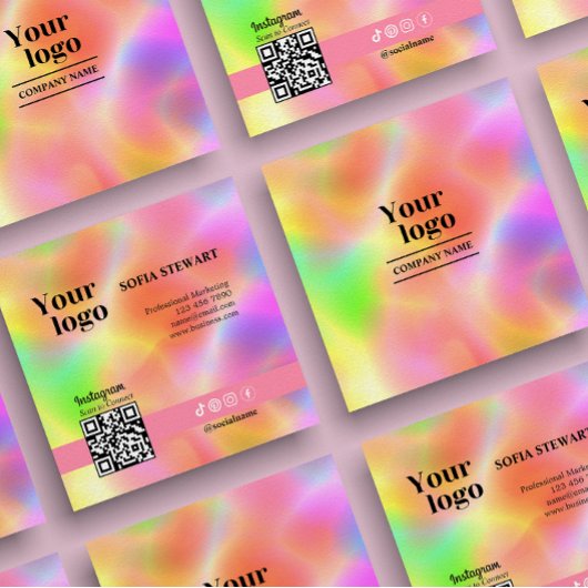 Instagram上後を追のホロフィックエステティシャン スクエア名刺