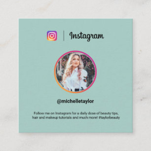 Instagram写真トレンディーソーシャルメディアモダンティール(緑がかった色) コーリングカード