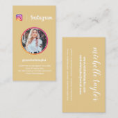 Instagram写真トレンディーソーシャルメディアモダン黄色 コーリングカード (正面/裏面)