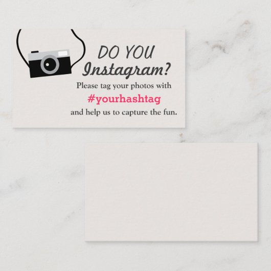 Instagram写真ハッシュタグ結婚の挿入カード エンクロージャーカード (正面/裏面)