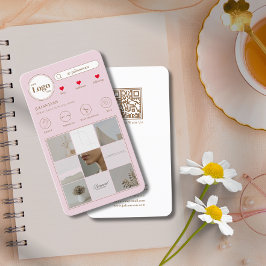 Instagram写真モダンコラージュピンクの名刺 名刺