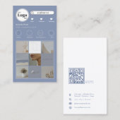 Instagram写真モダンコラージュブルーソーシャルメディア 名刺 (正面/裏面)