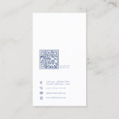 Instagram写真モダンコラージュブルーソーシャルメディア 名刺 (裏面)