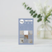 Instagram写真モダンコラージュブルーソーシャルメディア 名刺 (スタンド正面)