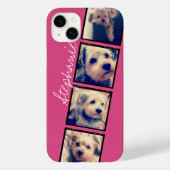 Instagram写真表示 – 4枚の写真ピンクの名前 Case-Mate iPhoneケース (裏面)