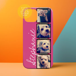 Instagram写真表示 – 4枚の写真ピンクの名前 Case-Mate iPhone 14 plusケース