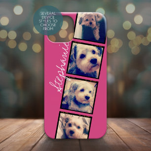 Instagram写真表示 – 4枚の写真ピンクの名前 Case-Mate iPhone 14 plusケース