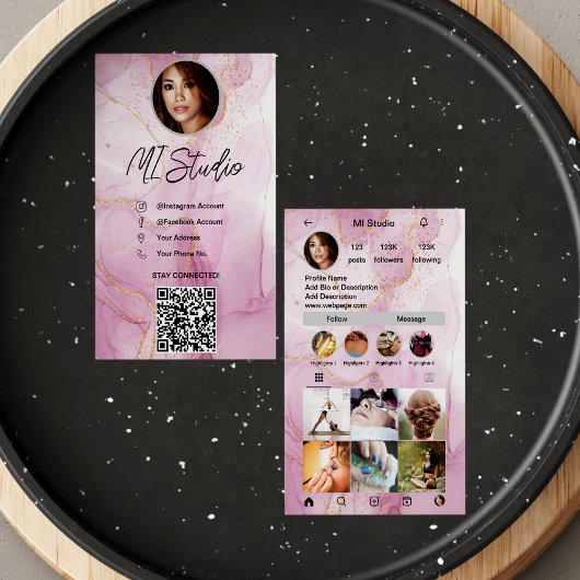 Instagram名刺、インフルエンサー、エステティシャン 名刺