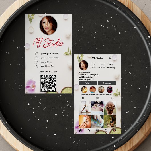 Instagram名刺、インフルエンサー、エステティシャン 名刺