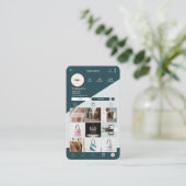 Instagram名刺QRコードダークグリーンカード 名刺 (スタンド正面)