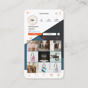 Instagram名刺QRコードロゴ名刺 名刺