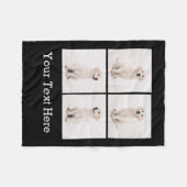 Instagram家族の写真を作成する犬の猫の写真 フリースブランケット (正面(横))