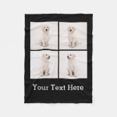 Instagram家族の写真を作成する犬の猫の写真 フリースブランケット (正面)