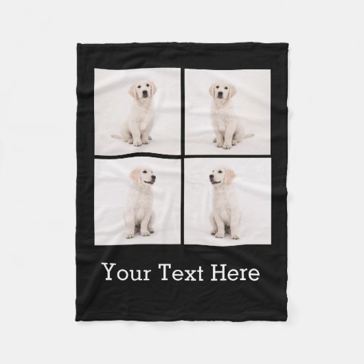 Instagram家族の写真を作成する犬の猫の写真 フリースブランケット (正面)