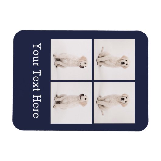 Instagram家族の写真を作成する犬の猫の写真 マグネット (横)