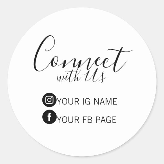 Instagram後を追とFacebookのパッケージシールに私たち ラウンドシール (正面)