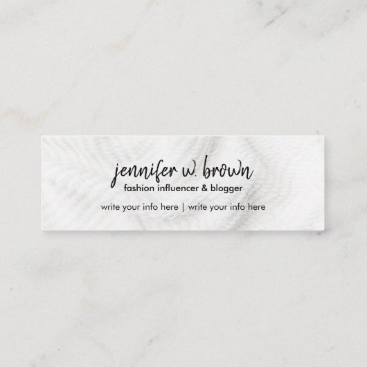 Instagram後を追に黒い私 スキニー名刺 (裏面)