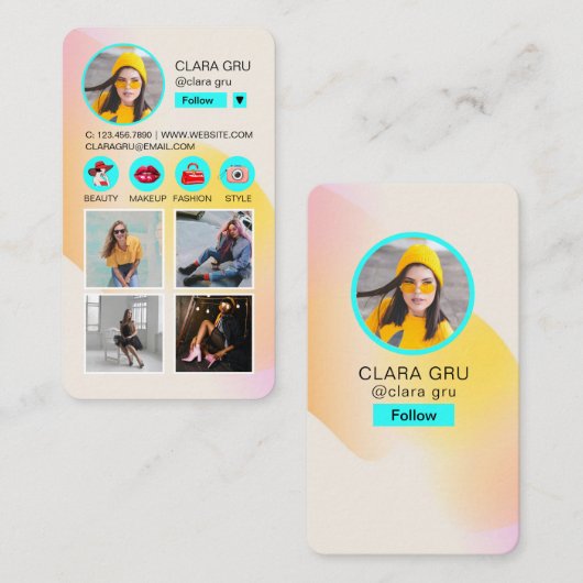 Instagram後を追の写真 名刺 (正面/裏面)