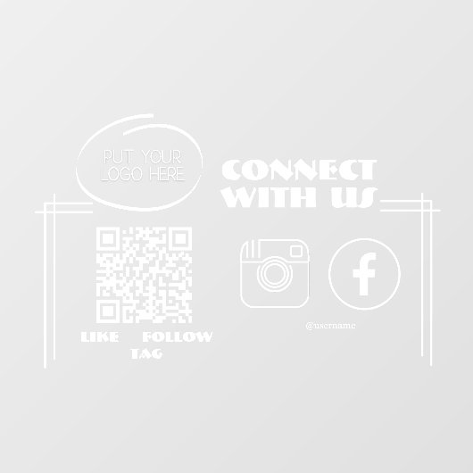 Instagram後を追のQrコードウィンドウモダンの固定 ウィンドウサイン (シート)