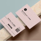 Instagram後を追のQrコードピンク&ブラック 名刺