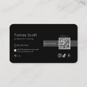 Instagram後を追のQrコードブラック 名刺 (裏面)