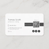 Instagram後を追のQrコードブラック 名刺 (裏面)