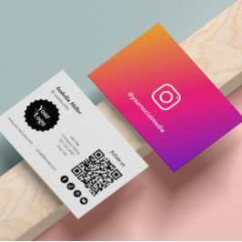 Instagram後を追のQrコードプロモーションモダン 名刺