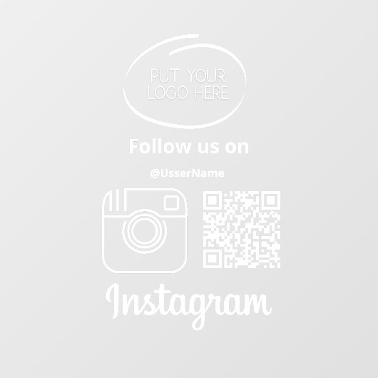 Instagram後を追のQrコードホワイト ウィンドウサイン (シート)