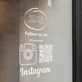 Instagram後を追のQrコードホワイト ウィンドウサイン