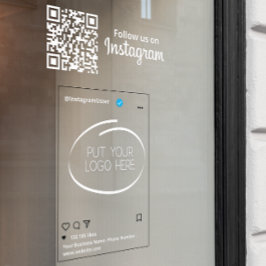 Instagram後を追のQrコードホワイト ウィンドウサイン