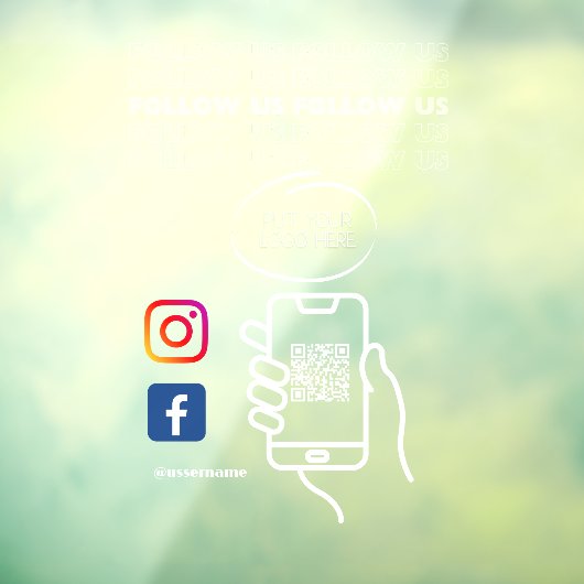 Instagram後を追のQrコードホワイト ウィンドウサイン (シート3)