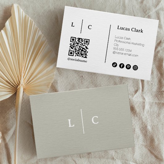 Instagram後を追のQrコードモダンミニマルトレンディー 名刺