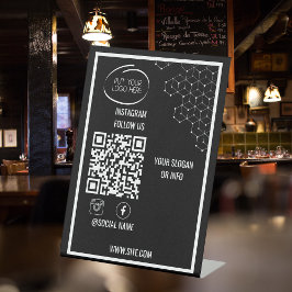 Instagram後を追のQrコードモダン黒 台座サイン